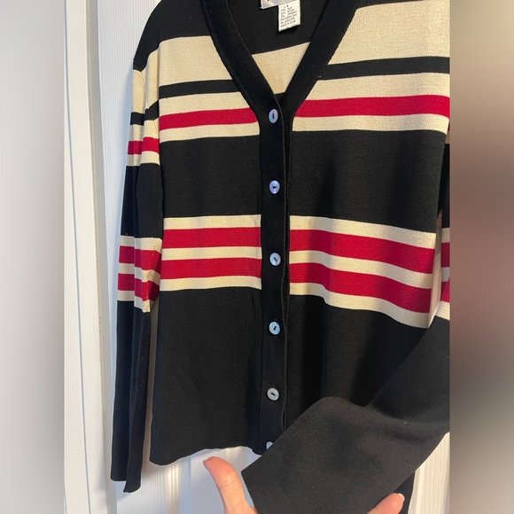 Gruppo Americano Striped Silk blend Cardigan in large - Picture 8 of 10